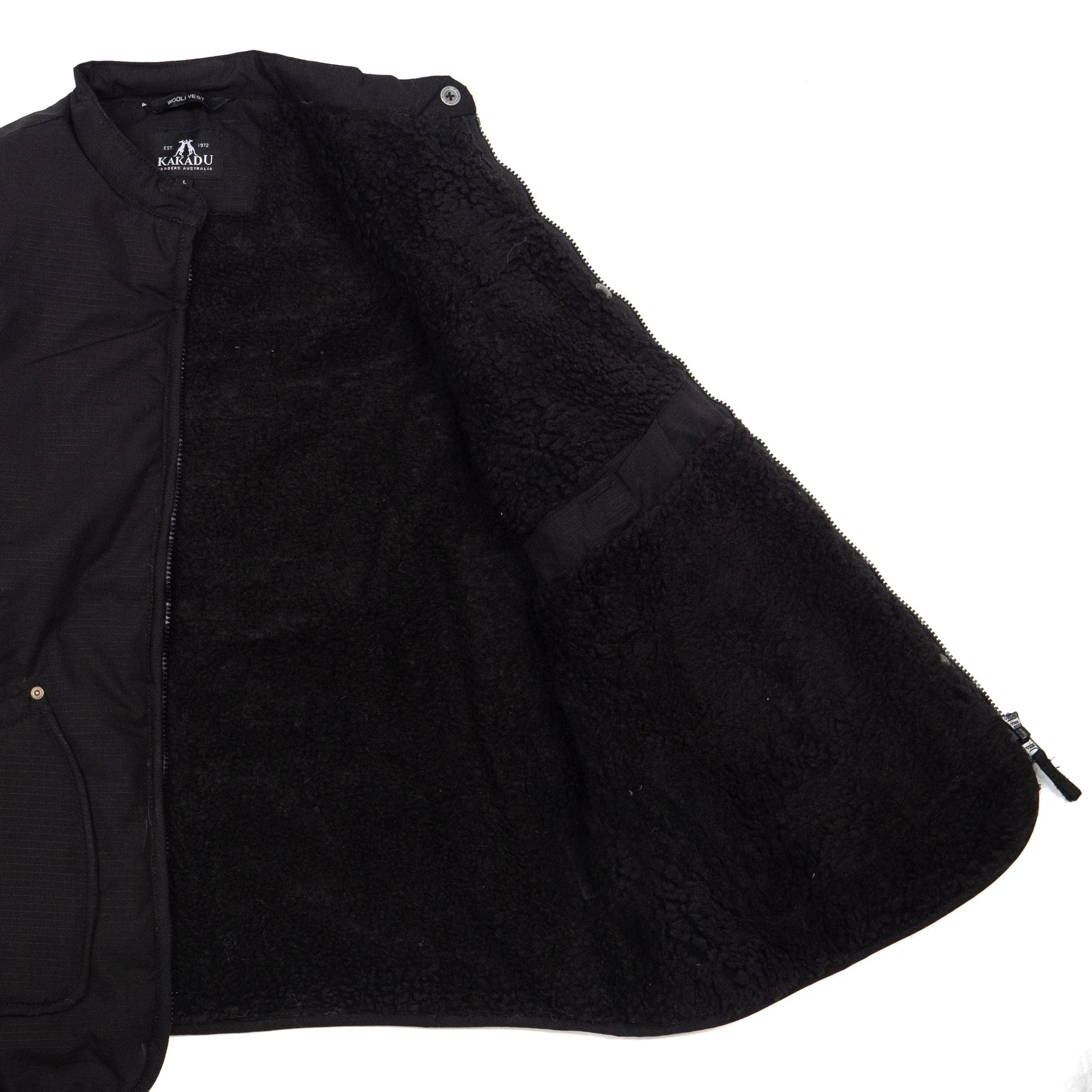 Wooli Vest & Button-In Liner in Black - Image 5