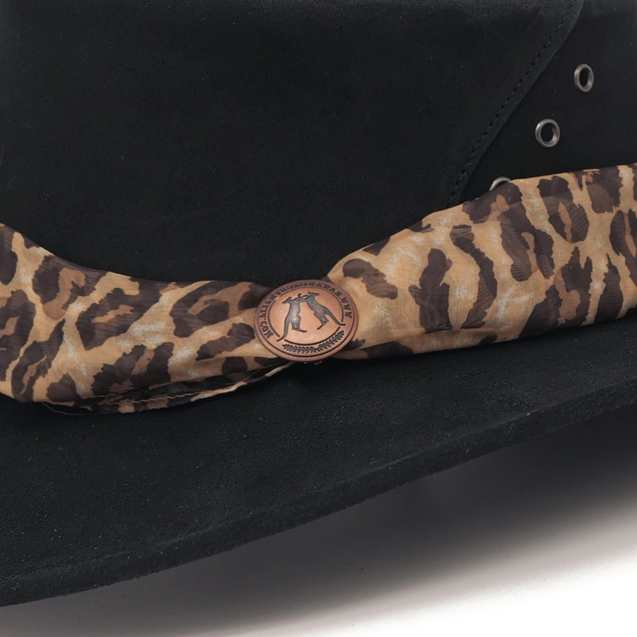 The Alice Suede Hat with Leopard Scarf - Image 10