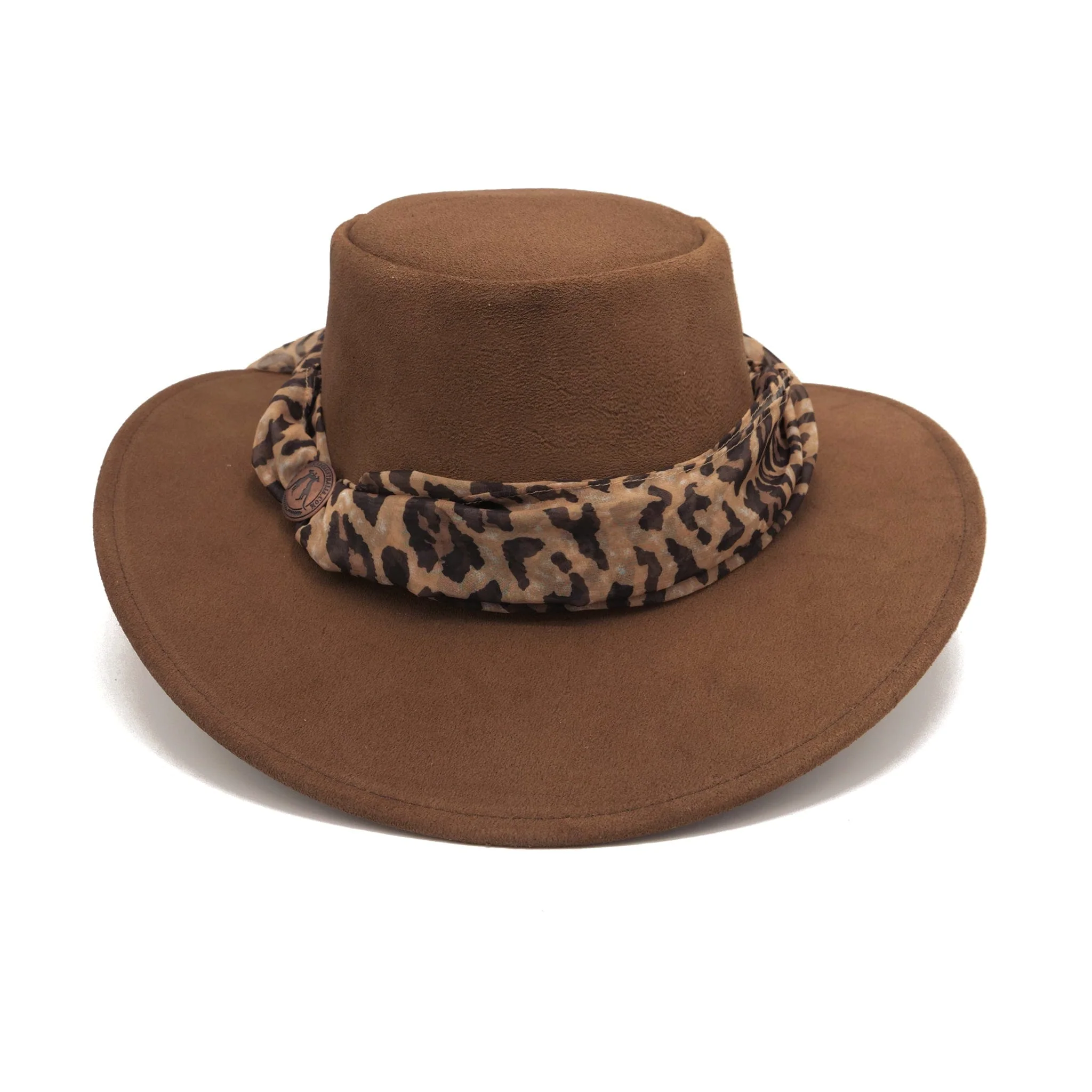 The Alice Suede Hat with Leopard Scarf - Image 11