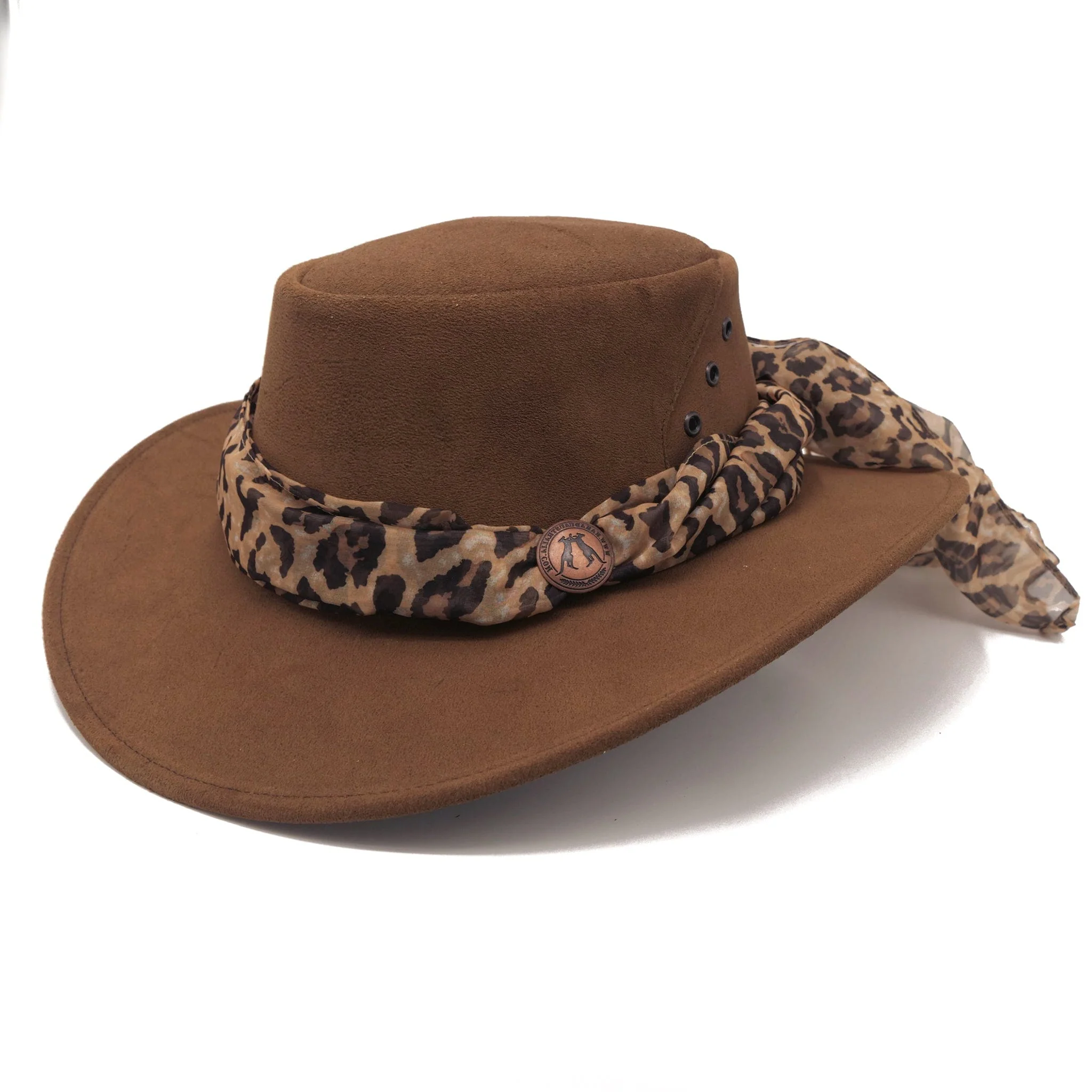 The Alice Suede Hat with Leopard Scarf - Image 12
