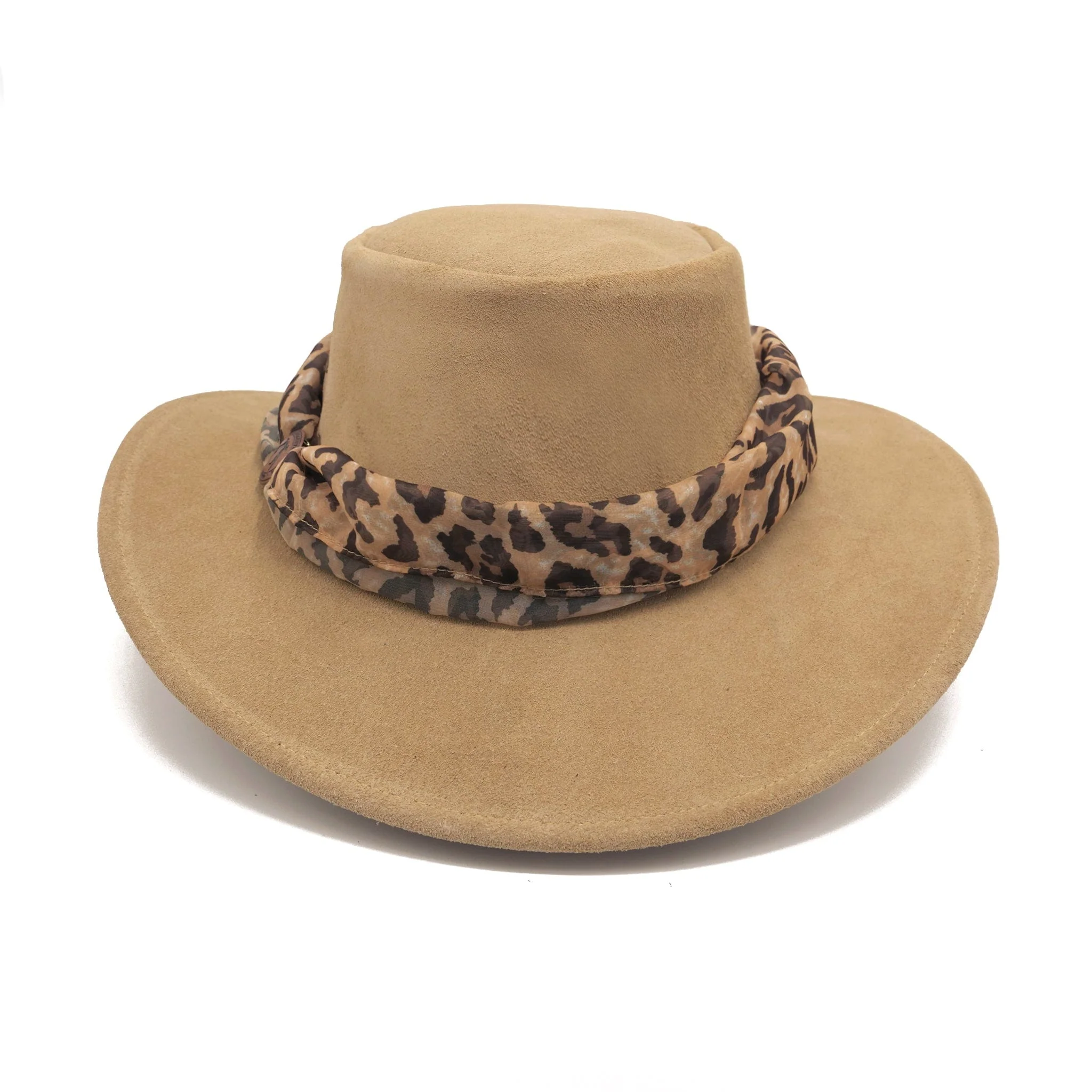 The Alice Suede Hat with Leopard Scarf - Image 16