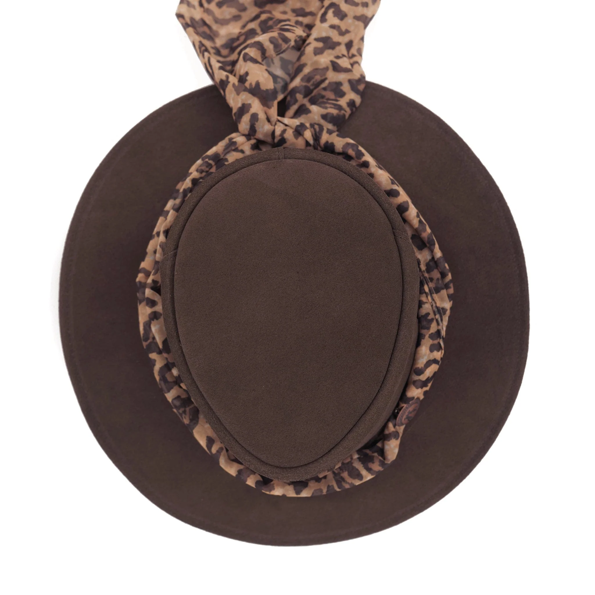 The Alice Suede Hat with Leopard Scarf - Image 4