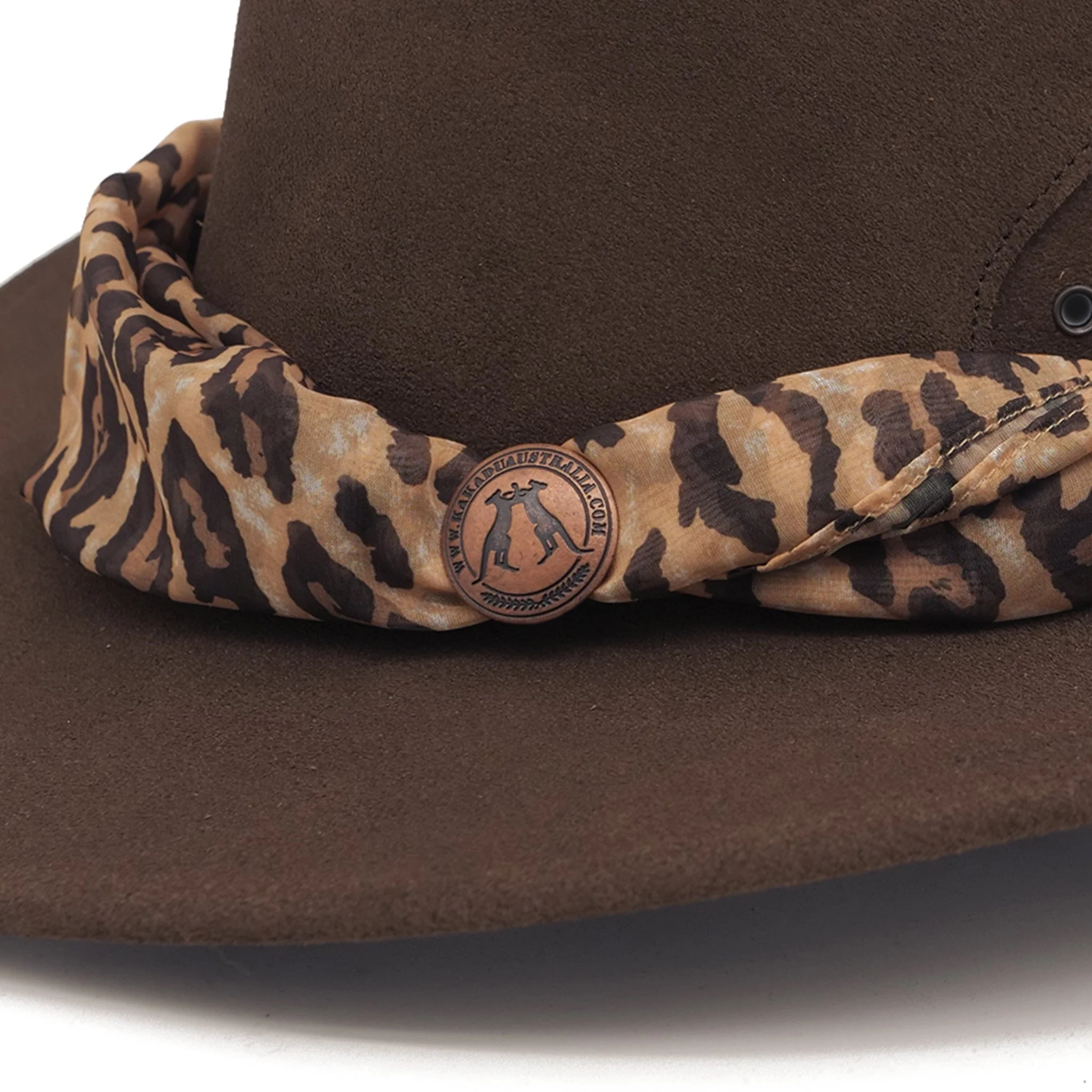 The Alice Suede Hat with Leopard Scarf - Image 5