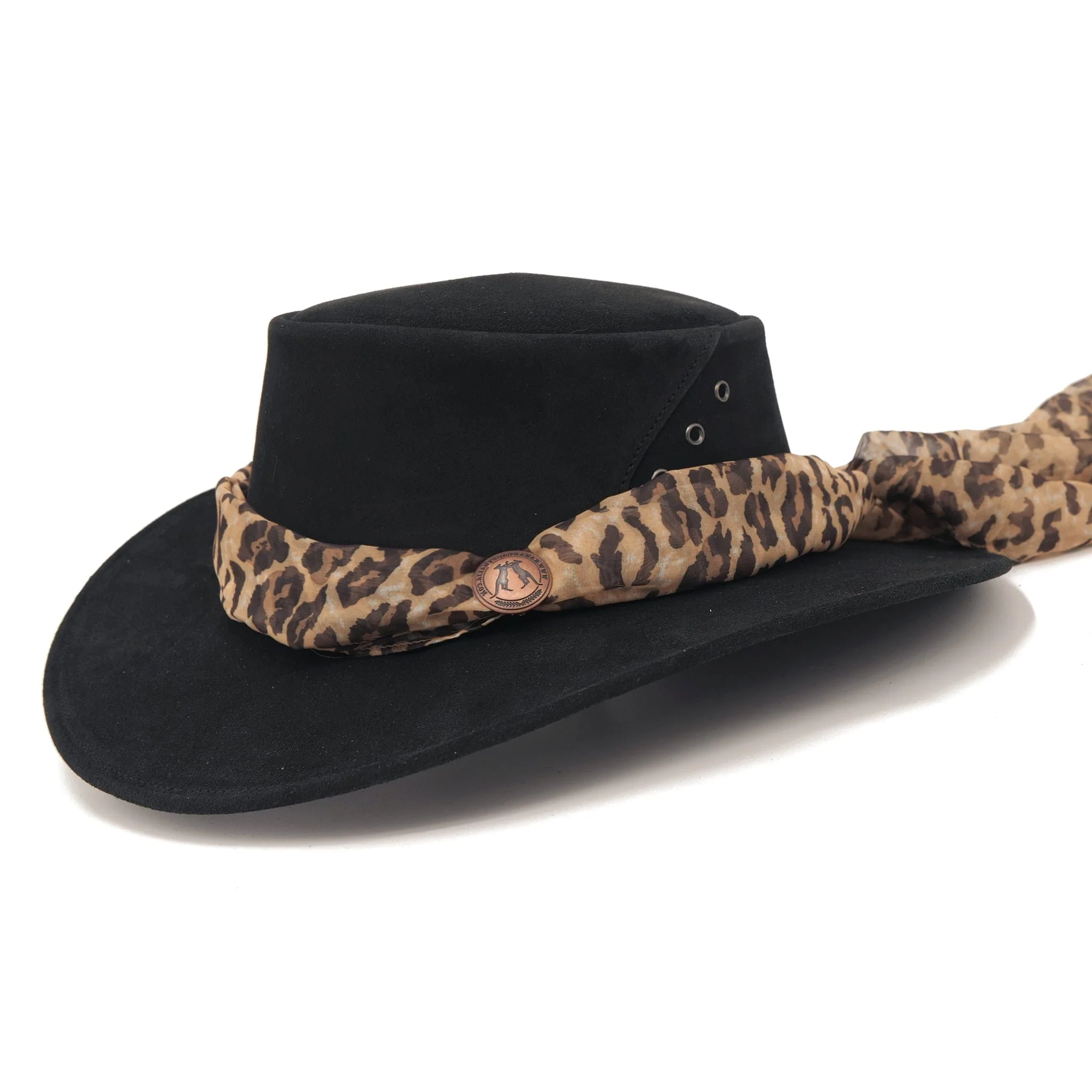 The Alice Suede Hat with Leopard Scarf - Image 7