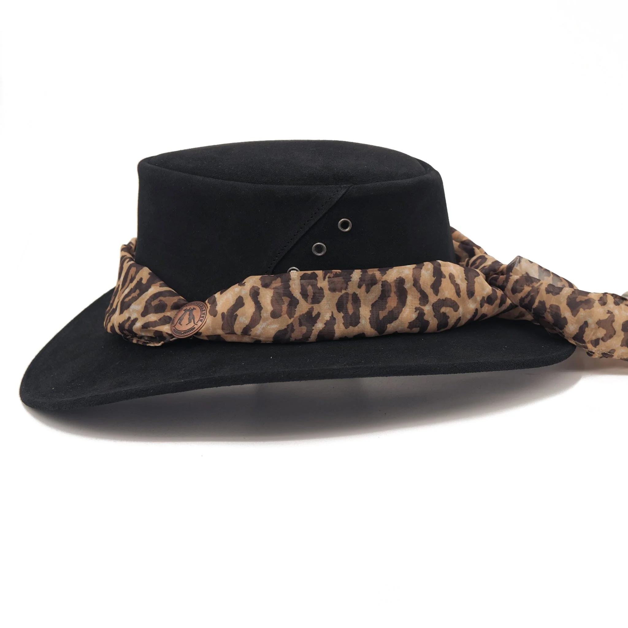 The Alice Suede Hat with Leopard Scarf - Image 8