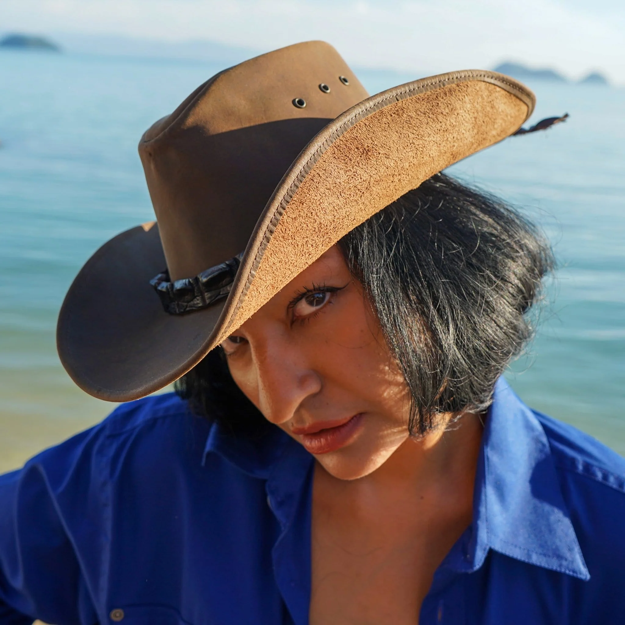 Longreach Shapeable Leather Hat - Image 8
