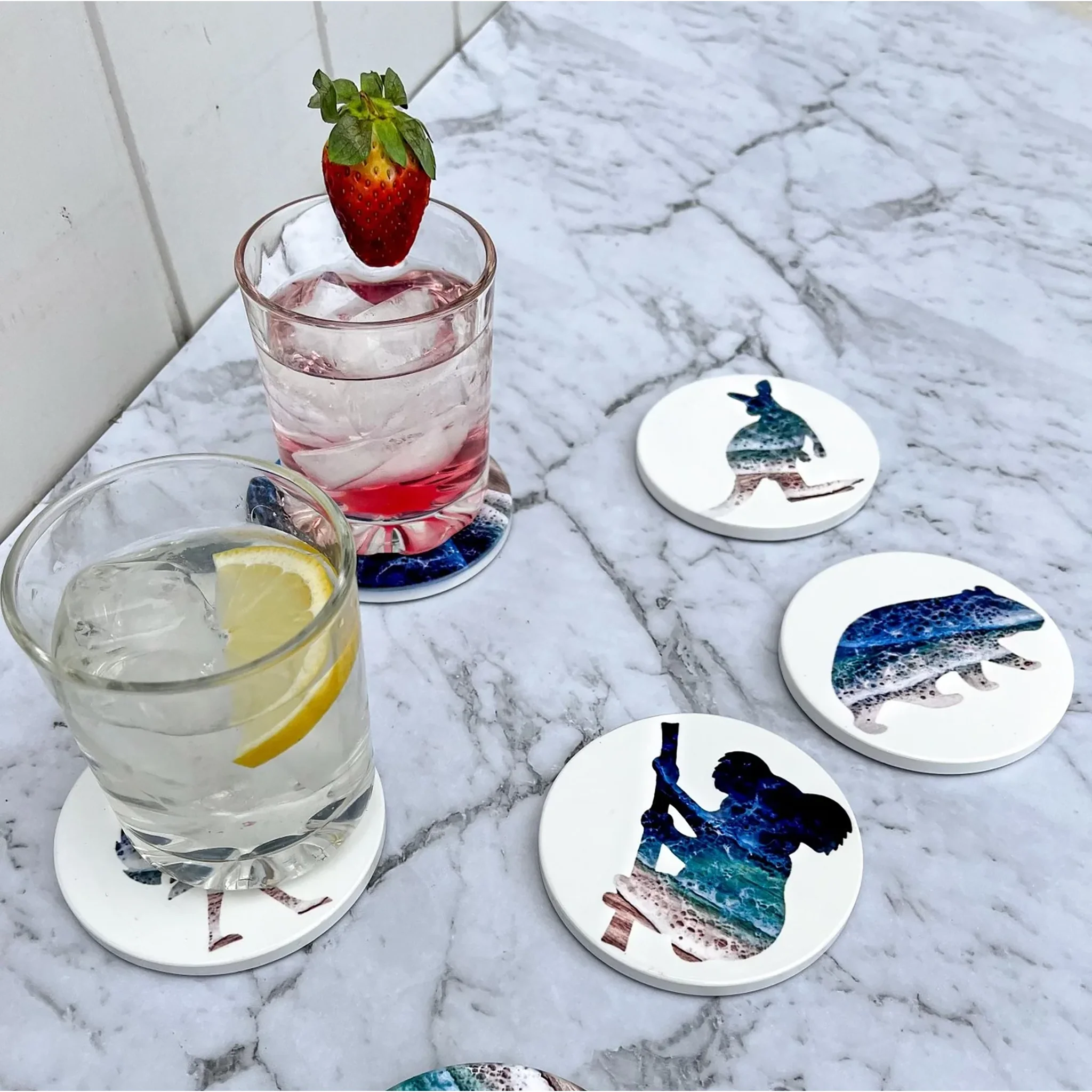Ocean Epoxy Coasters - Set (x4)