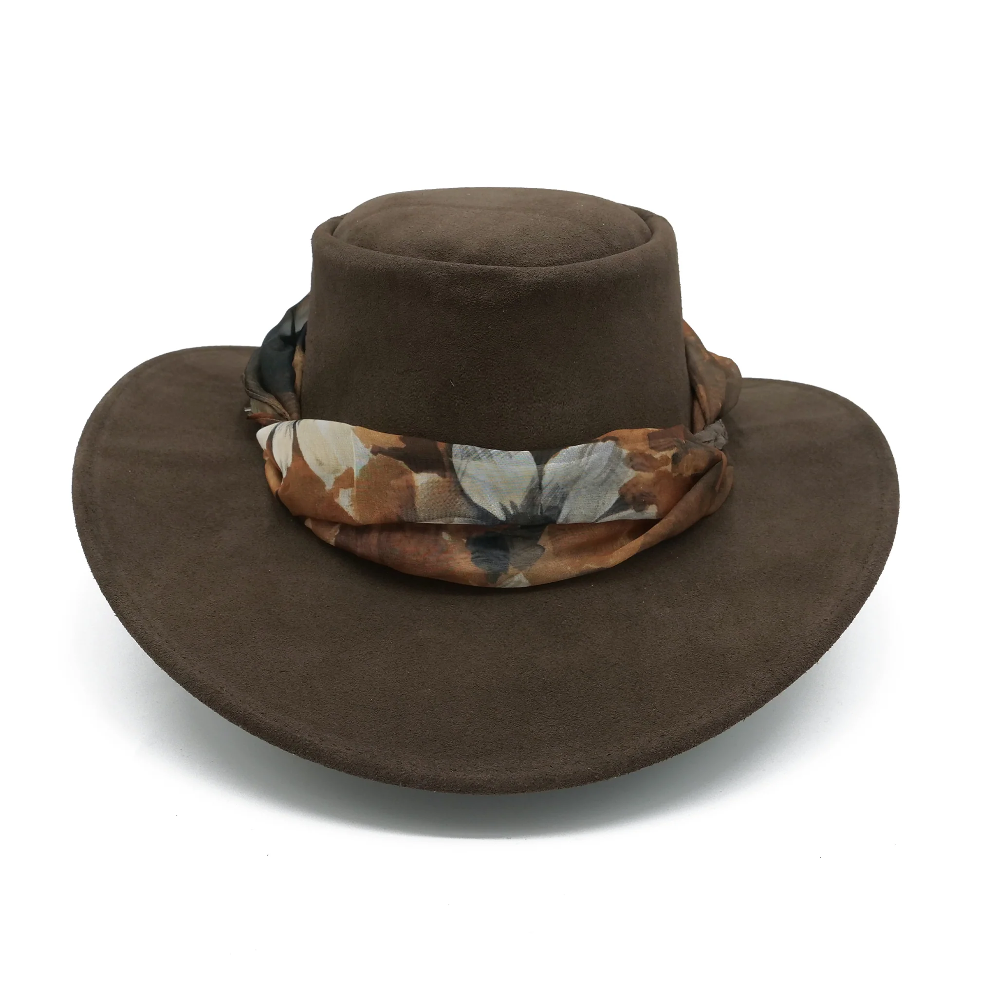 The Alice Suede Hat with Autumn Flower Scarf - Image 4
