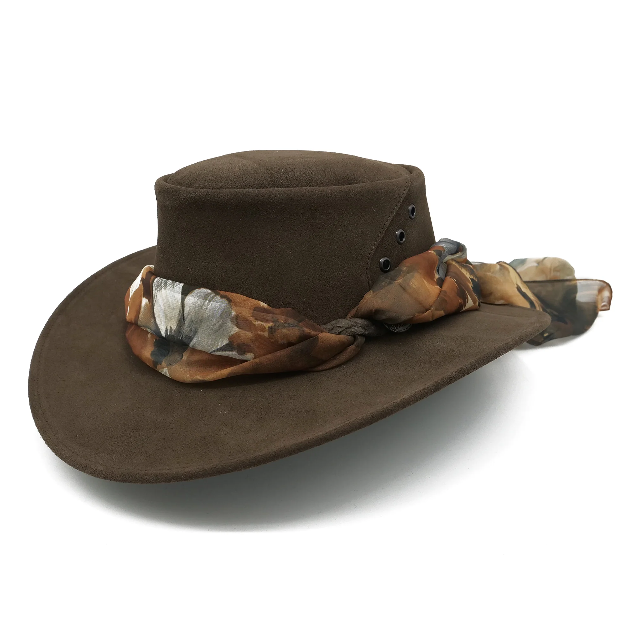 The Alice Suede Hat with Autumn Flower Scarf - Image 5