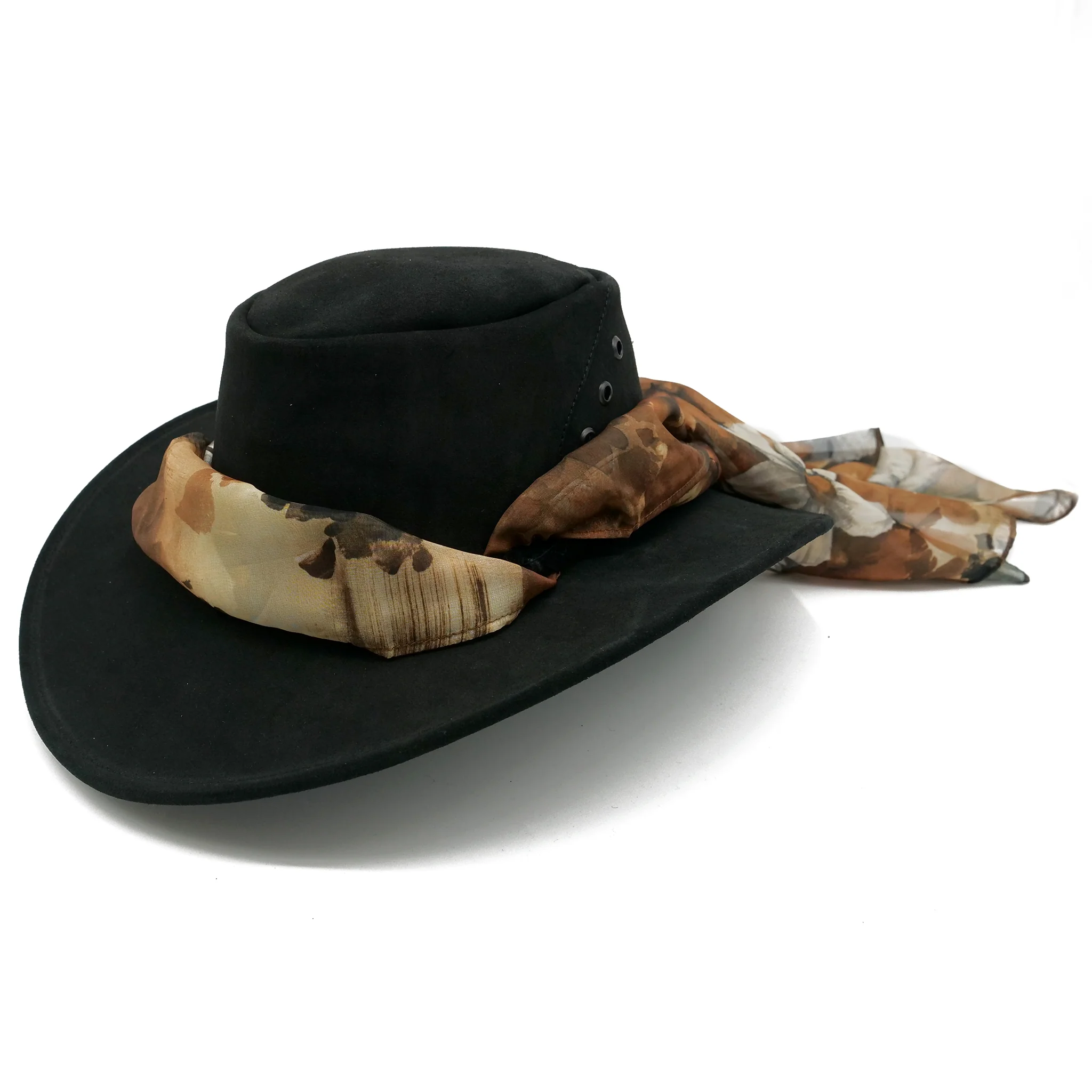 The Alice Suede Hat with Autumn Flower Scarf - Image 8